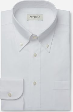 Camicia tinta unita bianco 100% puro cotone popeline viroformula, collo stile collo button down