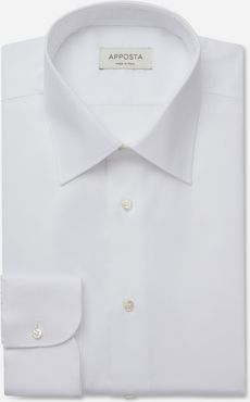 Camicia tinta unita bianco stretch popeline viroformula, collo stile collo italiano basso