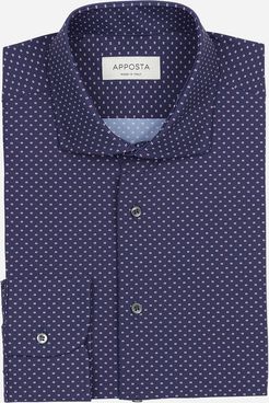 Camicia disegni blu lycra popeline doppio ritorto sensitive, collo stile collo francese aggiornato a punte corte