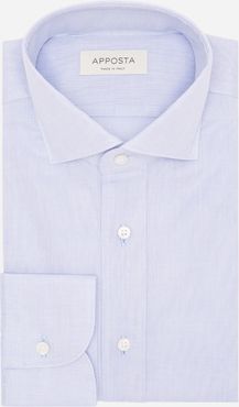 Camicia tinta unita azzurro 100% puro cotone giro inglese doppio ritorto, collo stile collo francese aggiornato a punte corte