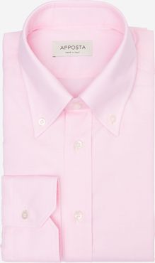 Camicia tinta unita rosa 100% puro cotone oxford triplo ritorto supima, collo stile collo button down