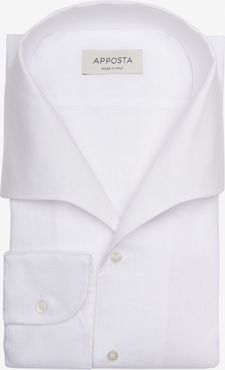 Camicia tinta unita bianco 100% puro cotone giro inglese doppio ritorto supima, collo stile collo capri