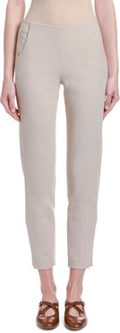 Stretch Wool Slim-Leg Cropped Pants