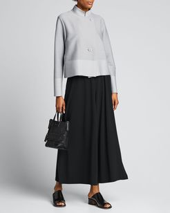 Draped Jersey Wide-Leg Pants