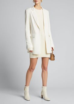 Fluid Crepe Single-Breasted Blazer