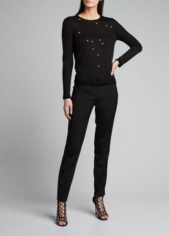 Cashmere-Silk Sequined Sweater