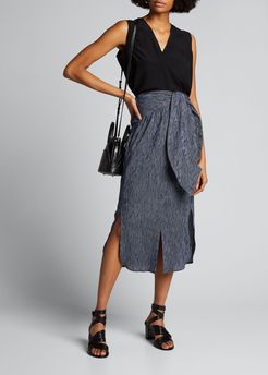 Shirt-Wrapped Cotton Skirt