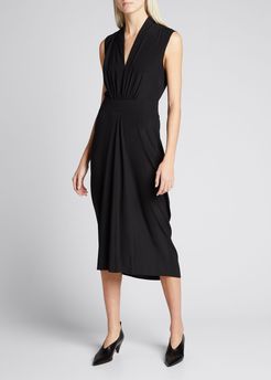 Sacha V-Neck Column Midi Dress