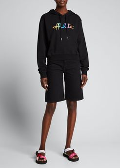 Rainbow Cropped Hoodie