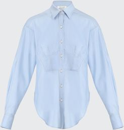 Button-Down Shirt w/ Corset Detail