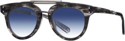 Gradient Acetate Cat-Eye Sunglasses, Blue/Gray