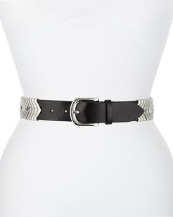 Silvertone Leather Belt