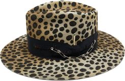 Lynx Animal Print Beaver Felt Fedora Hat