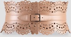 Openwork Wide Leather Vienne Corset Belt
