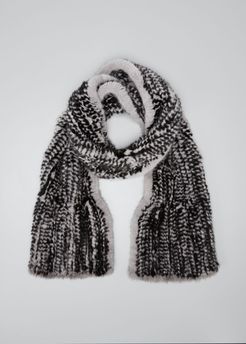 Mink Scarf, Black/Gray