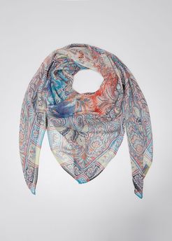 Bombay Pallade Paisley-Print Silk Scarf