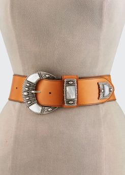 Cintura Donna Asta Vitello Leather Western Belt