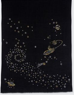 Cosmos Embroidered Cashmere Scarf