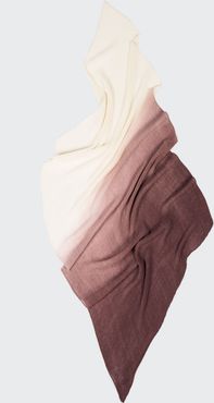 Ombre Cashmere-Silk Stole, Coral