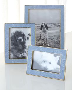 Blue Faux-Shagreen 5" x 7" Picture Frame