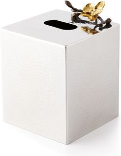 Gold Orchid Tissue Box Cover
