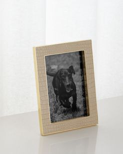 Classic Croc-Embossed Leather Frame, 5" x 7"