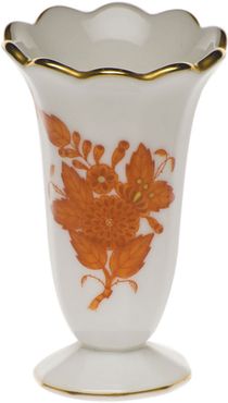 Chinese Boutique Rust Scalloped Bud Vase