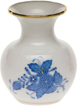 Chinese Bouquet Blue Medium Bud Vase with Lip