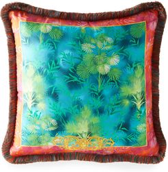 Jungle Printed Silk Cushion