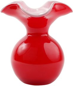 Hibiscus Glass Red Small Fluted Vase