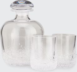 Sterling Pond Decanter with 2 Double Old-Fashioned Glasses