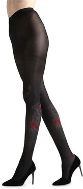 Nikko Opaque Floral-Embellished Tights