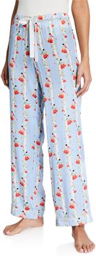 Chantal Floral Stripe Silk Pajama Pants