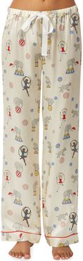 Chantal Circus-Print Charmeuse Pants