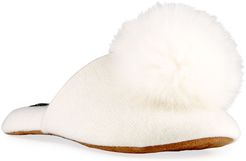 Cashmere Fox Fur-Trim Slippers