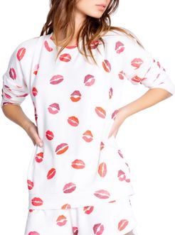 Sealed Kiss Lips Long-Sleeve Pajama Top