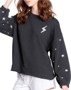 Lightning And Stars Embroidered Pullover