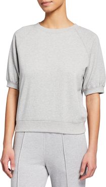 Lia Short-Sleeve Heathered Sweatshirt