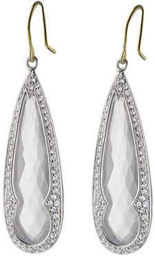 Rock Crystal & White Sapphire Drop Earrings