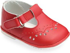 Birdie Leather T-Strap Brogue Mary Jane, Baby