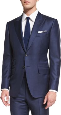 O'Connor Base Sharkskin Two-Piece Suit, Bright Navy