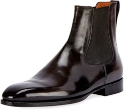 Leather Chelsea Boot, Gray