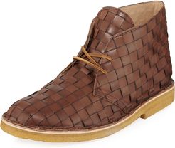 Woven Leather Desert Boot