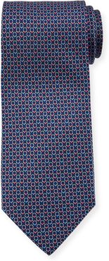 Interlocking Gancini-Print Silk Tie