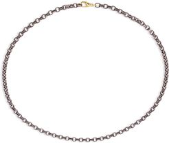Stainless Steel Chain w/ 18k Gold, 22"L, Rose