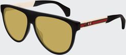 Nylon Flat-Top Rounded Sunglasses