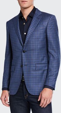 Micro-Check Two-Button Regular-Fit Jacket
