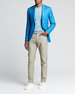 Regular-Fit Slim Stretch-Wool Pants