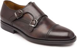 Barone Burnished Leather Double-Monk Loafers