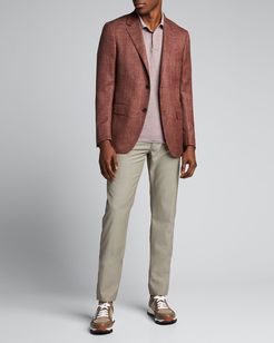 Wool-Blend Textured Regular-Fit Blazer
